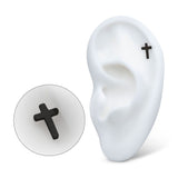 Black PVD Titanium Cross Threadless End