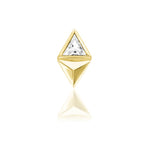 14kt Gold Sybil White CZ Threadless End