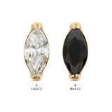24kt Gold PVD Marquise Threadless End