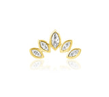 14kt Gold Havana White CZ Threadless End