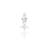 14kt Gold Rana White CZ Threadless End