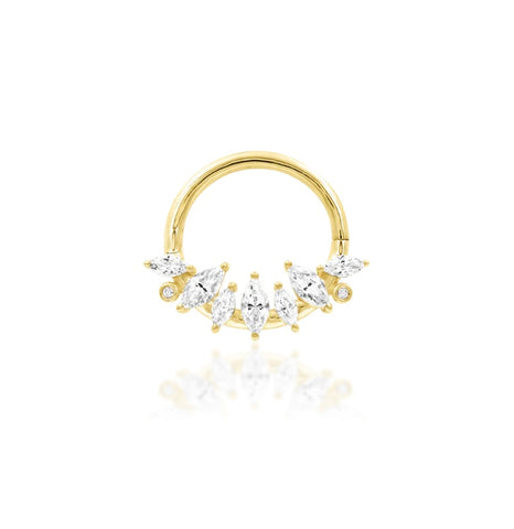 14K Gold Winter Hinged Segment Ring