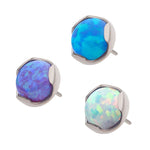 Titanium Prong Set Semi Bezel Opal Threadless End