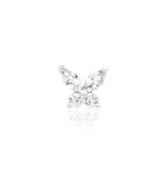 14kt Gold Flutterby White CZ Threadless Top