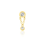 14kt Gold Cora White CZ Threadless End