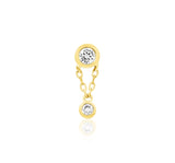 14kt Gold Cora White CZ Threadless End