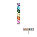 Titanium Prong Set Rainbow CZ Cluster Threadless End