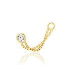 14kt Yellow Gold Altmer White CZ and Chain Threadless End