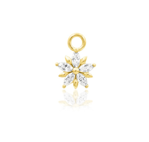 14kt Yellow Gold Kira White CZ Charm