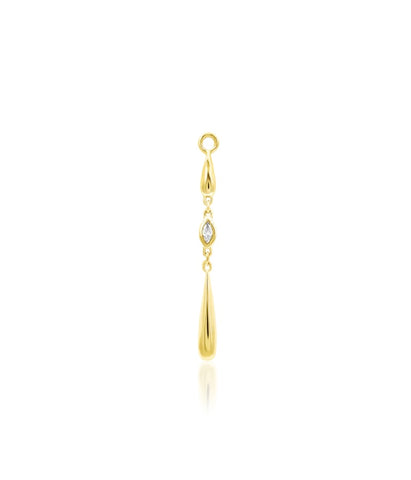 14kt Gold Rebecca White CZ Charm