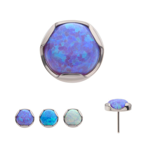Titanium Prong Set Semi Bezel Opal Threadless End