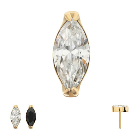 24kt Gold PVD Marquise Threadless End