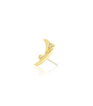 14kt Yellow Gold Winnie White CZ Left Facing Threadless End
