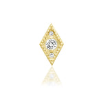 14kt Gold Isadora White CZ Threadless End