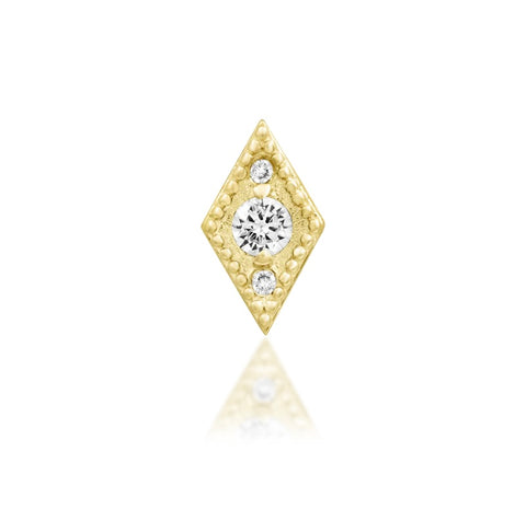 14kt Gold Isadora White CZ Threadless End