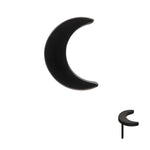 Black PVD Titanium Crescent Moon Threadless End