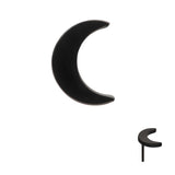 Black PVD Titanium Crescent Moon Threadless End