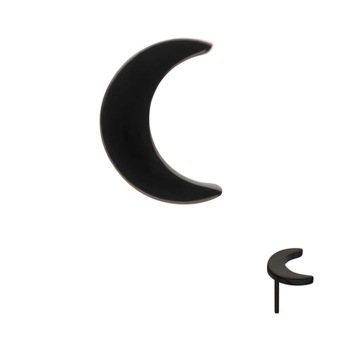 Black PVD Titanium Crescent Moon Threadless End