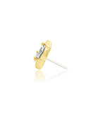14kt Gold Lucienne White CZ Threadless End