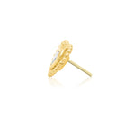 14kt Yellow Gold Bending Heart White CZ Threadless End
