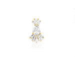 14kt Yellow Gold Paget White CZ Threadless End