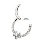 Titanium Star CZ with 1mm CZs Front Facing Hinged Clicker
