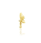 14kt Gold Papillon White CZ Threadless End