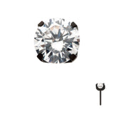 Black PVD Titanium 4-Prong White CZ Threadless End