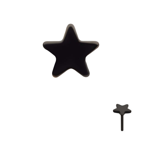 Black PVD Titanium Star Threadless End