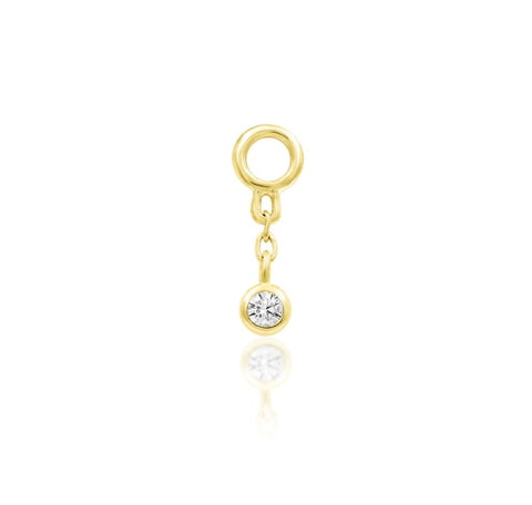 14kt Yellow Gold Olga White CZ Charm