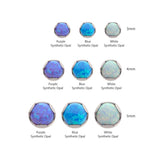 Titanium Prong Set Semi Bezel Opal Threadless End