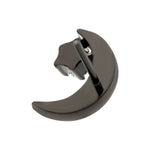 Black PVD Titanium Crescent Moon With White CZ Prong Threadless End