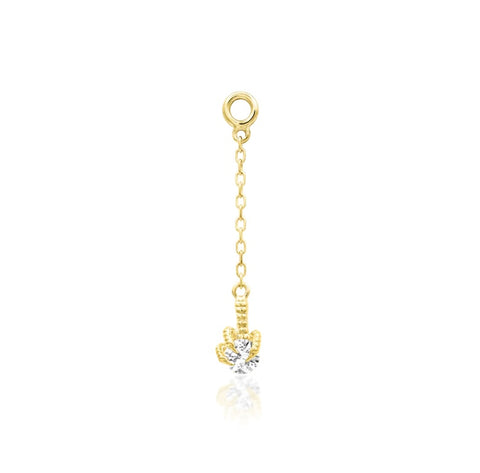 14kt Gold Nithe Dragon Claw Chain Charm