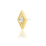 14kt Gold Isadora White CZ Threadless End