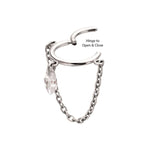 Titanium Chain Dangle Floating Marquise Hinged Segment Clicker