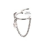 Titanium Chain Dangle Floating Marquise Hinged Segment Clicker