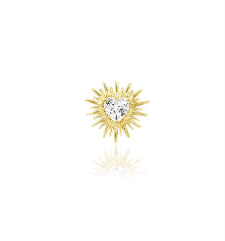 14kt Gold Heartbreak White CZ Threadless End