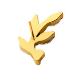 24kt Gold PVD Prong Set Marquise CZ Leaf Threadless End