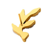 24kt Gold PVD Prong Set Marquise CZ Leaf Threadless End