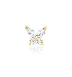 14kt Gold Flutterby White CZ Threadless Top