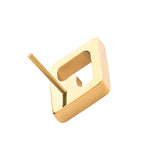 24kt Gold PVD Titanium Rhombus Shape with CZ Threadless End