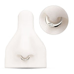 Titanium Etched Design Prong Set Gem Front Facing Hinged Segment Ring