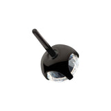 Black PVD Titanium 4-Prong White CZ Threadless End