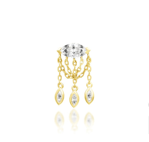 14kt Gold Claudia Threadless End