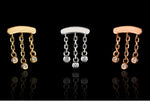 14kt Gold Delilah White CZ Chains Threadless End