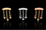 14kt Gold Delilah White CZ Chains Threadless End