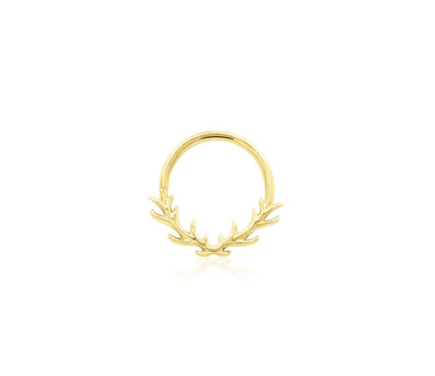 14K Gold Raven Seam Ring