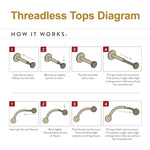 Titanium Bezel Set Kite Shape Stone Threadless End