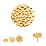 24kt Gold PVD Titanium Hammered Disk Threadless Top