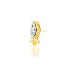 14kt Gold Rana White CZ Threadless End
